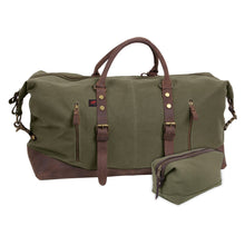 Load image into Gallery viewer, Weekender Travel Pack - Leather / Canvas Duffle Bag and Travel Kit